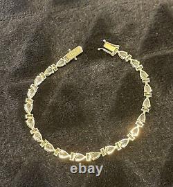 14k Yellow gold & White Safire bracelet women