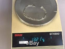 14k solid WHITE gold handmade Figaro Curb link mens bracelet 8 13 grams 5.25MM