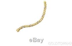 14kt Gold Yellow 9.5mm Curb Link Bracelet or Necklace with White Diamond 7,8 18