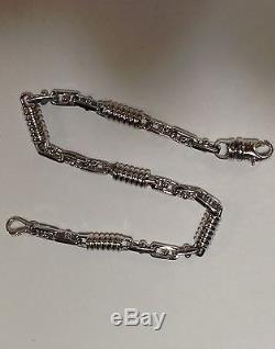14kt Solid White Gold Handmade Designer Link Men's Bracelet 8.5 5 MM 20 grams