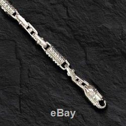 14kt Solid White Gold Handmade Link Men's Bracelet 7.5 5 MM 16 grams