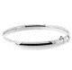 14kt White Gold 5.0mm Shiny Round Dome Classic Hinged Bangle