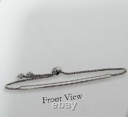 14kt White Gold 9.25 Friendship bracelet with Adjustable slide clasp