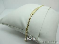 14kt Yellow +White Gold Baby ID Bracelet-Free Engraving-Free Shipping