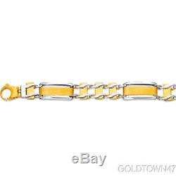 14kt Yellow+White Gold Shiny Railroad Type Men's Rolex Bracelet