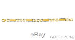 14kt Yellow+White Gold Shiny Railroad Type Men's Rolex Bracelet