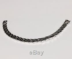 14kt solid WHITE gold Handmade Curb Link Mens Bracelet 8.5 48 Grams 8 MM