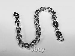 14kt solid WHITE gold Handmade ROLO Cable Link Bracelet 7 14 Grams 5.75 MM