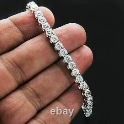 15Ct Round Cut VVS1/D Diamond Tennis Bracelet 14k White Gold Over Silver 7 Inch