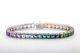 $15,000 Levian Signed 30ct MOTHERS Tourmaline 18k White Gold Tennis Bracelet 33g