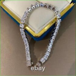 15.00Ct Princess Cut Simulated Moissanite Tennis Bracelet 14K White Gold Plated
