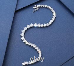 16Ct Heart Cut Lab-Created Diamond Women's Tennis Bracelet 14K White Gold Over