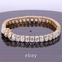 17.6 TCW Oval Cut Moissanite 7 Tennis Bracelet Silver 14CT White Gold Plated