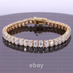17.6 TCW Oval Cut Moissanite 7 Tennis Bracelet Silver 14CT White Gold Plated