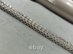 17 CTW Emerald Cut DEF Moissanite Women 7 Tennis Bracelet 14K White Gold Plated