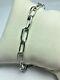 18Ct Carat White GOLD Rolo Chain bracelet made in Italy brand new F324