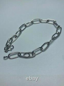 18Ct Carat White GOLD Rolo Chain bracelet made in Italy brand new F324