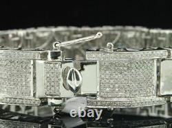 18Ct Round Cut Simulated Diamond Men Tennis Bracelet 14K White Gold Plated