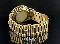 18K Mens Yellow Gold Rolex President 1803 Day-Date 36MM Diamond Watch 3.25 Ct
