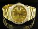 18K Mens Yellow Gold Rolex Presidential Day-Date 36MM Diamond Watch 3.5 CT