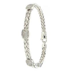 18K White Gold Diamond Bangle Bracelet 0.65ct TDW 14.4 GRAMS