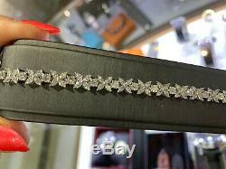 18K White Gold Diamond Tiffany Victoria Style Alt. Diamond Bracelet TDW 5.87ct