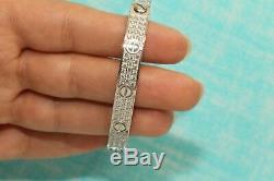 18K White Gold Finish LOVE Bangle Bracelet 3ct for Women Special Occasion