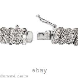 18K White Gold Finished Lab Diamond Beautiful Style Tennis Bracelet Brass Best 1
