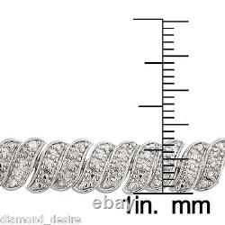 18K White Gold Finished Lab Diamond Beautiful Style Tennis Bracelet Brass Best 1