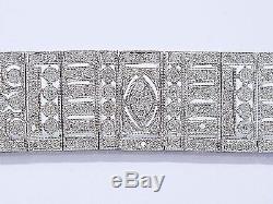 18Kt WIDE Pave Diamond Milgrain White Gold Tennis Bracelet 426-Stones 5.00Ct
