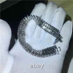 18 CT Round Cut Lab Created Diamond Tennis Bracelet 14K White Gold Plated Silver