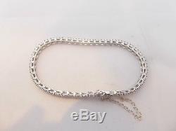 18ct/18k white gold 3.44ct Diamond heavy bracelet, 750