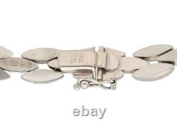 18ct White Gold Bracelet 17.16g Fancy Plain 18cm Fully Hallmarked