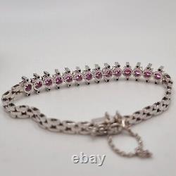 18ct White Gold Diamond And 2.1ct Ruby Tennis Bracelet Articulated 18k 750