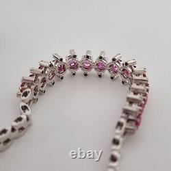 18ct White Gold Diamond And 2.1ct Ruby Tennis Bracelet Articulated 18k 750