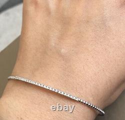 18ct White Gold Diamond Eternity Bracelet 0.50ct Flex Bangle Half Carat