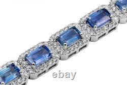 18ct White Gold Diamond and Sapphire Bracelet