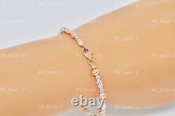 18k Rose & white gold diamond cut bangle bracelet 5.40 grams h3jewels #10807