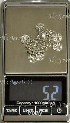 18k Solid white gold charm bracelet bracelet 5.20 grams #7618 h3jewels