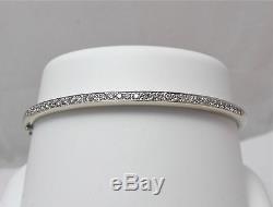 18k White Gold. 52ct Pave' Diamond Bangle Bracelet NICE Quality 16.5gr