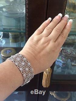 18k White Gold 8.18 Ct. Vvs Diamond F-g High-end Couture Bangle Bracelet