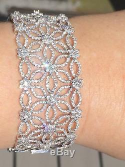 18k White Gold 8.18 Ct. Vvs Diamond F-g High-end Couture Bangle Bracelet