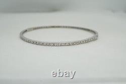 18k White Gold Bangle Bracelet. 85ct Diamond 6.20 Grams