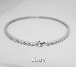 18k White Gold Bangle Bracelet. 85ct Diamond 6.20 Grams