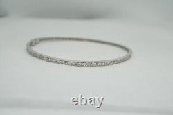 18k White Gold Bangle Bracelet. 85ct Diamond 6.20 Grams