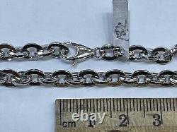 18k White Gold Chain Link Bracelet 8 Inches 6.84 Grams