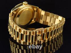 18k Yellow Gold Mens 36 MM Rolex President Day-Date 18038 Diamond Bezel Watch