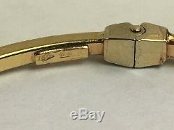 18k Yellow and White Gold Stacking Bangles Bracelet 14.85g