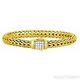 18kt Yellow Gold Domed Wheat Bracelet White Diamond Studded Domed Box Clasp