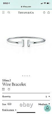 $1930 Retailed 18K WG Tiffany & Co. T Wire Bracelet/box/pouch Included